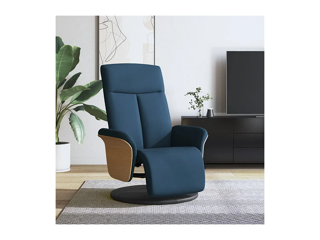 Sillón de relax | Sillón reclinable con reposapiés tela azul SHL5421