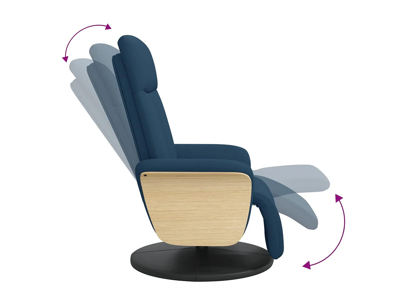 Sillón de relax | Sillón reclinable con reposapiés tela azul SHL5421