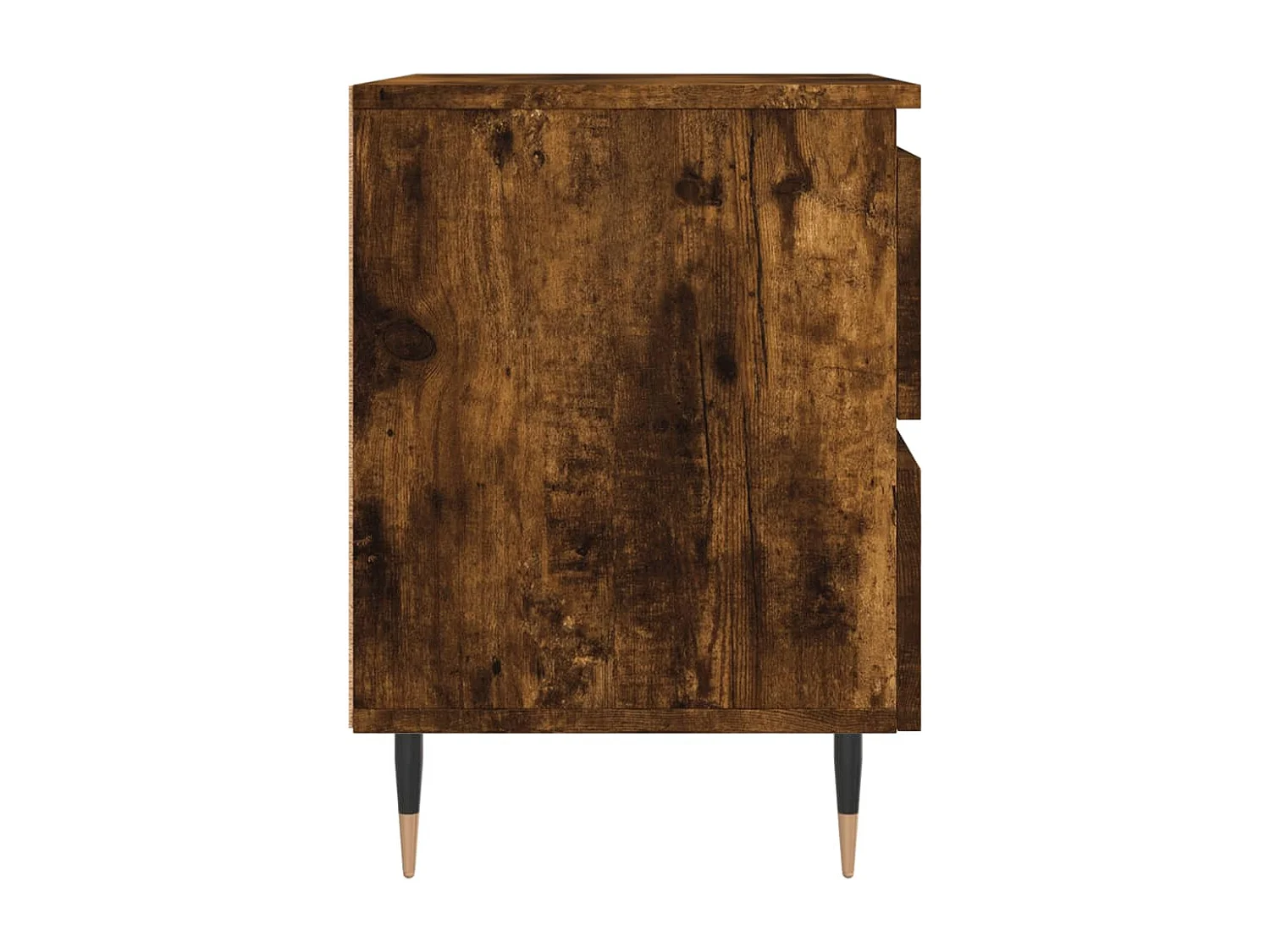 Nachttisch 2er Set-Beistelltisch-Nachttischkommode Räuchereiche 40x35x50 cm Holzwerkstoff SHL57251