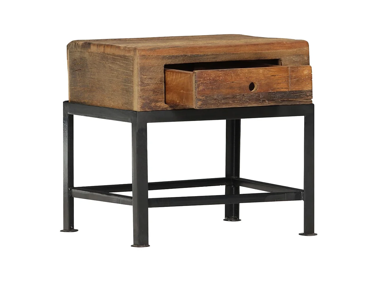 Mesita de noche | Mesilla de noche de madera maciza reciclada 40x35x40 cm