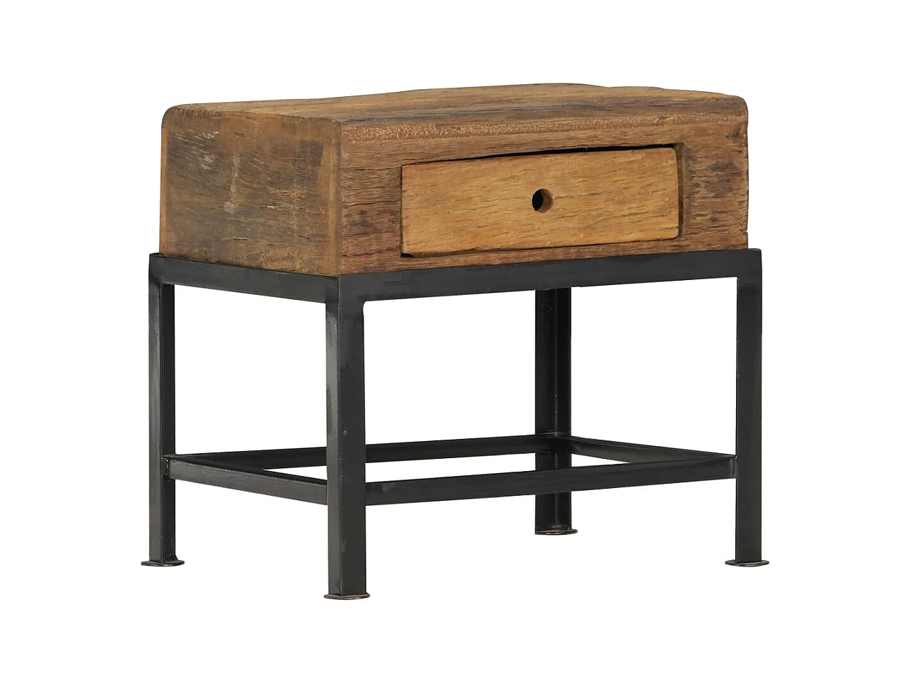 Mesita de noche | Mesilla de noche de madera maciza reciclada 40x35x40 cm