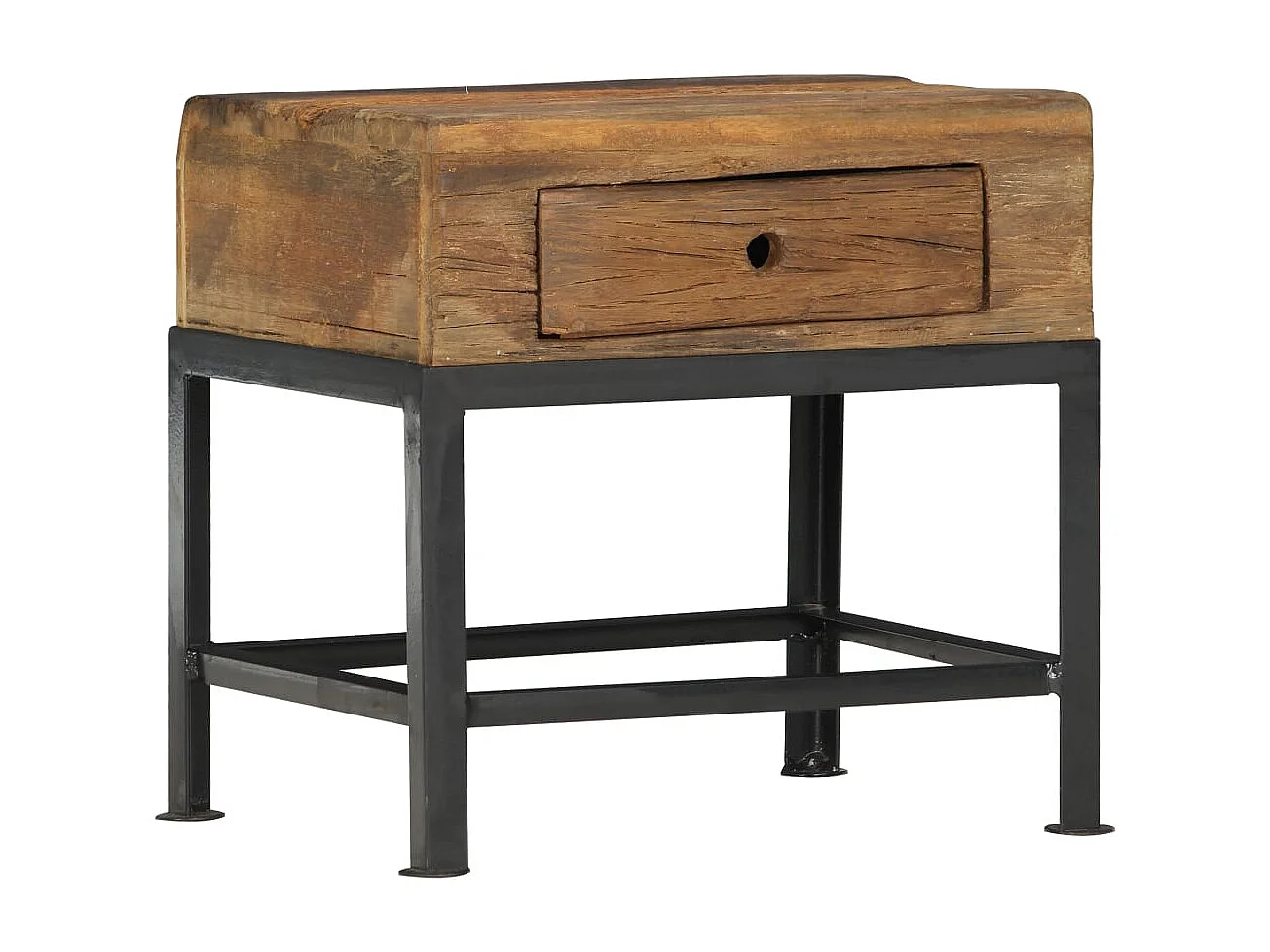 Mesita de noche | Mesilla de noche de madera maciza reciclada 40x35x40 cm