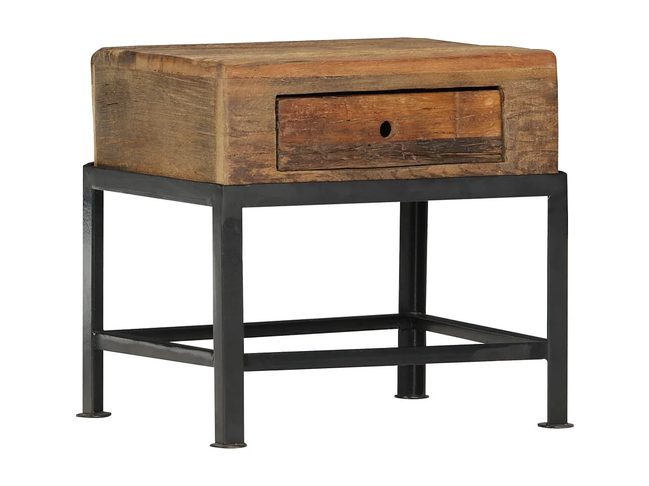 Mesita de noche | Mesilla de noche de madera maciza reciclada 40x35x40 cm