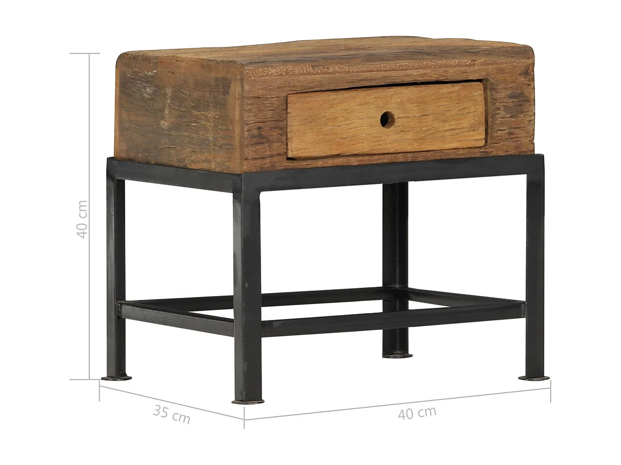 Nachttisch-Beistelltisch 40x35x40 cm Altholz Massiv SHL79449