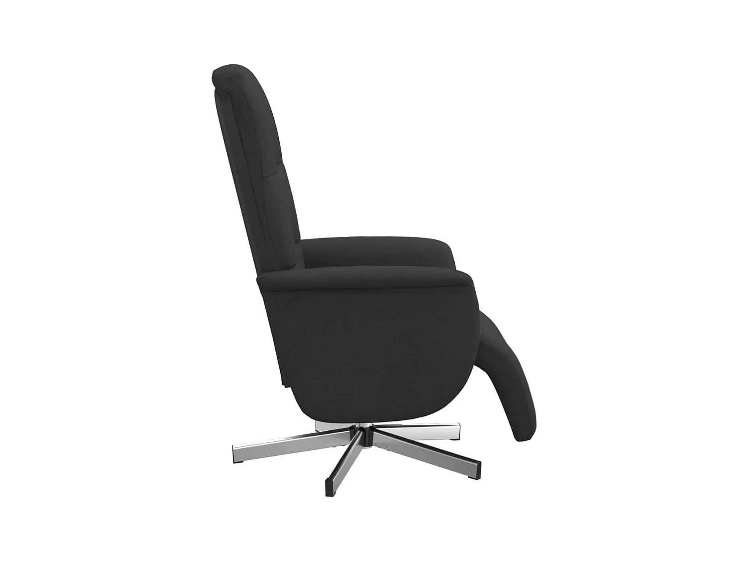 Sillón de relax | Sillón reclinable con reposapiés tela negra SHL7944