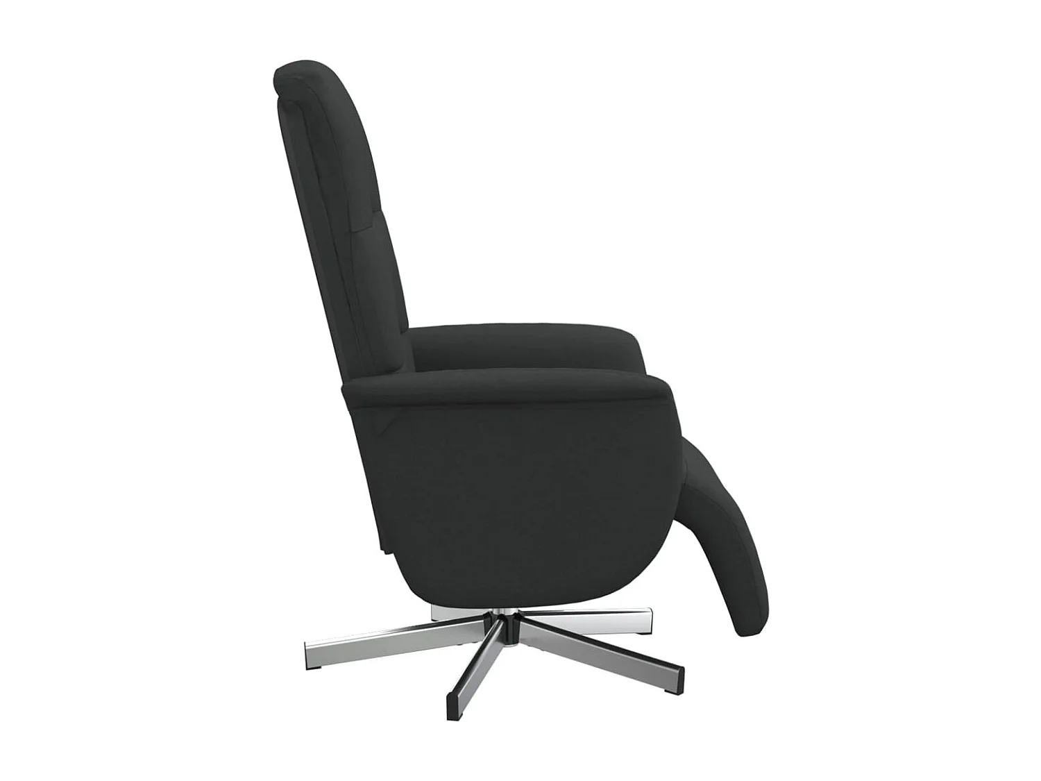 Relaxsessel | Lounge Sessel für Wohnzimmer mit Fußteil Schwarz Stoff SHL22644