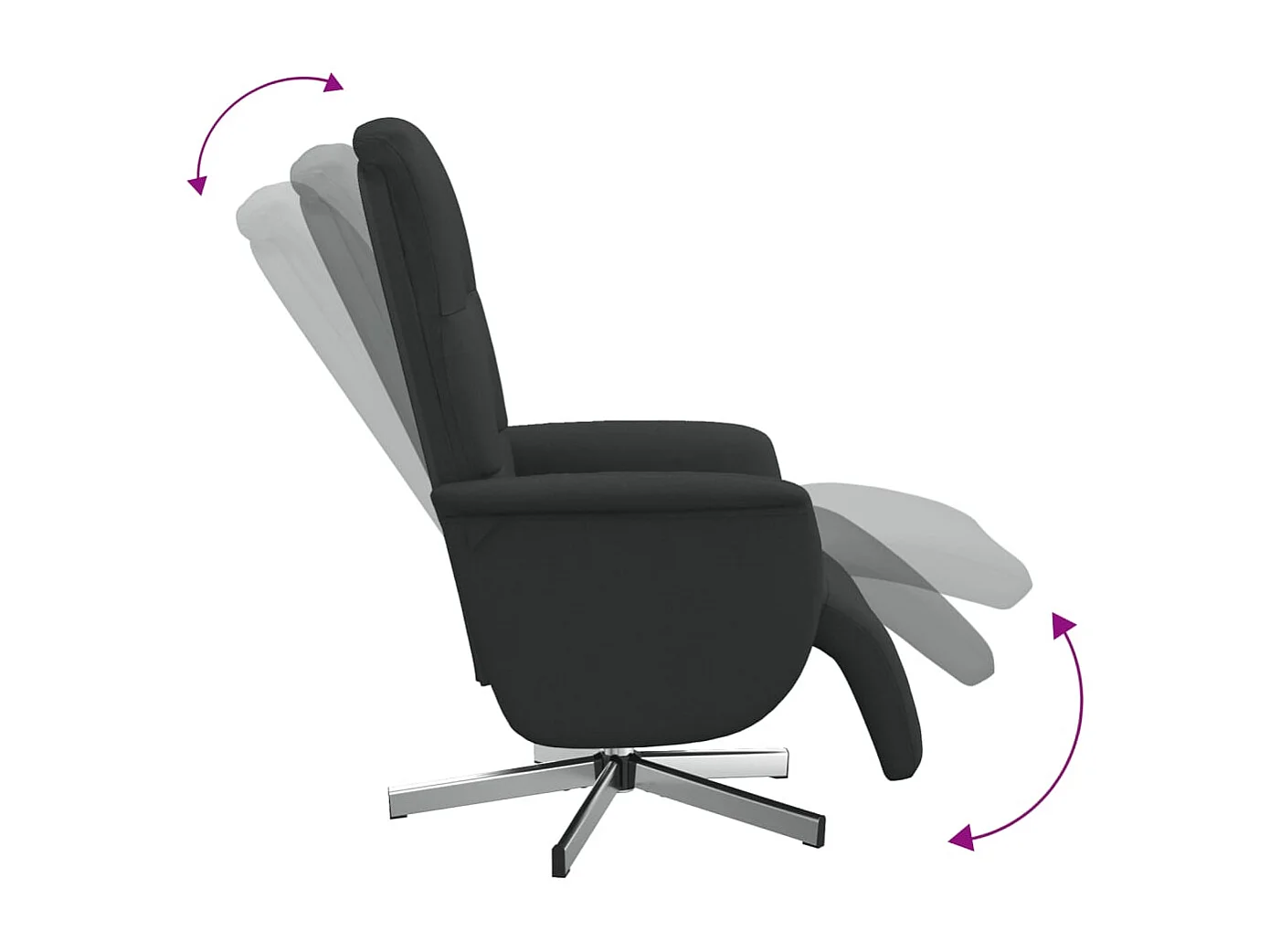 Relaxsessel | Lounge Sessel für Wohnzimmer mit Fußteil Schwarz Stoff SHL22644