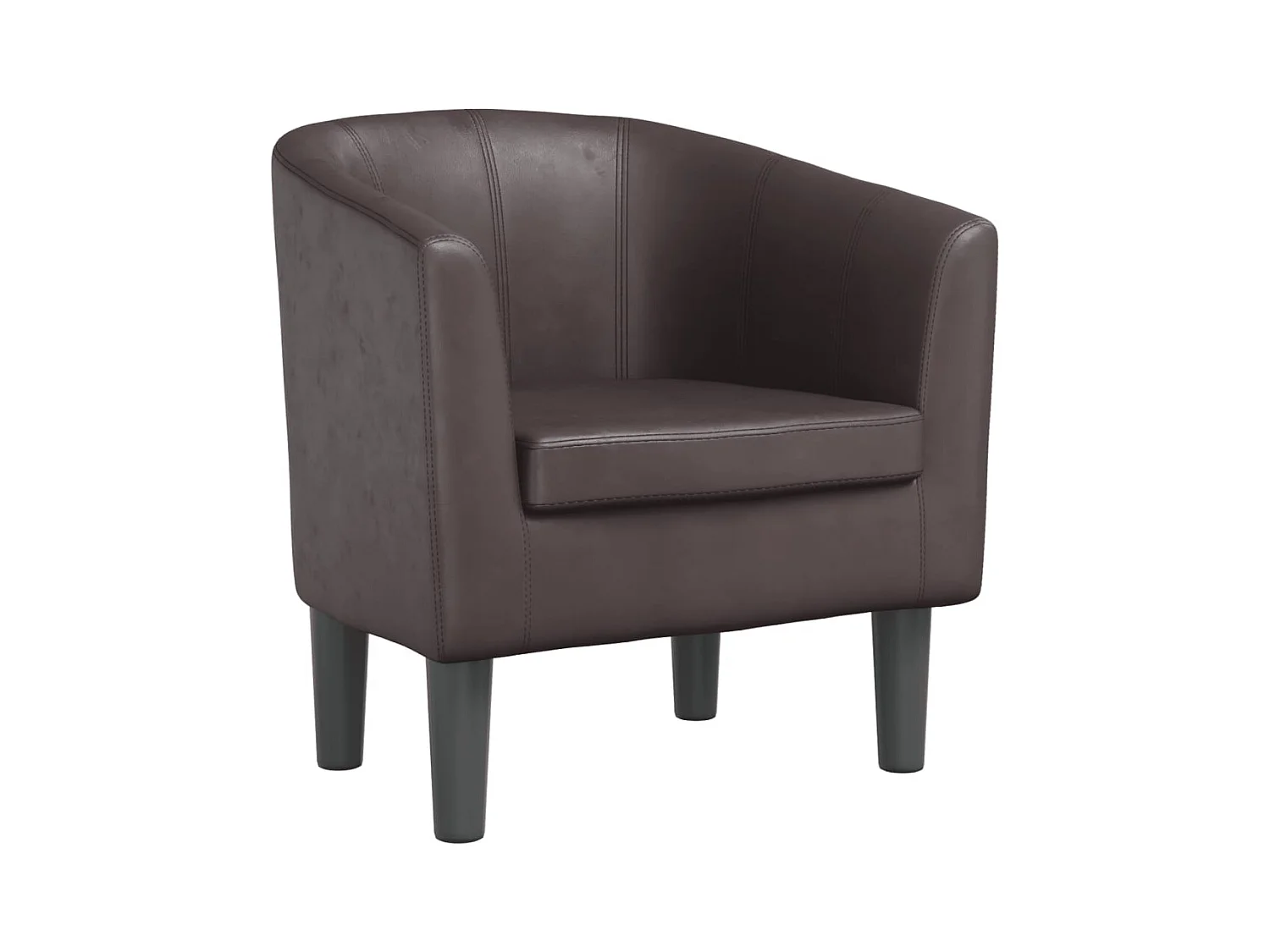 Sillón de salón cuero sintético marrón SHL6168