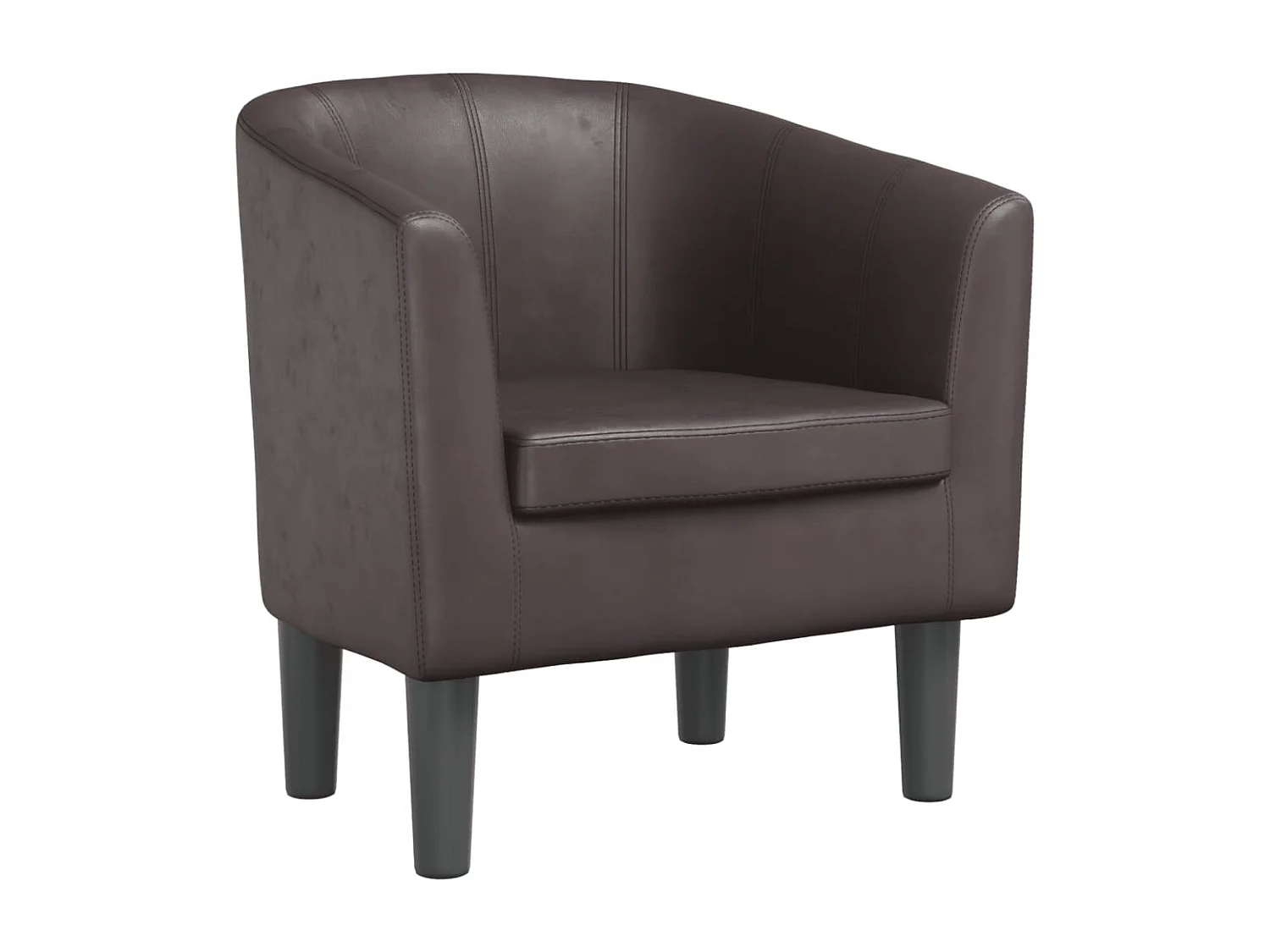 Sillón de salón cuero sintético marrón SHL6168