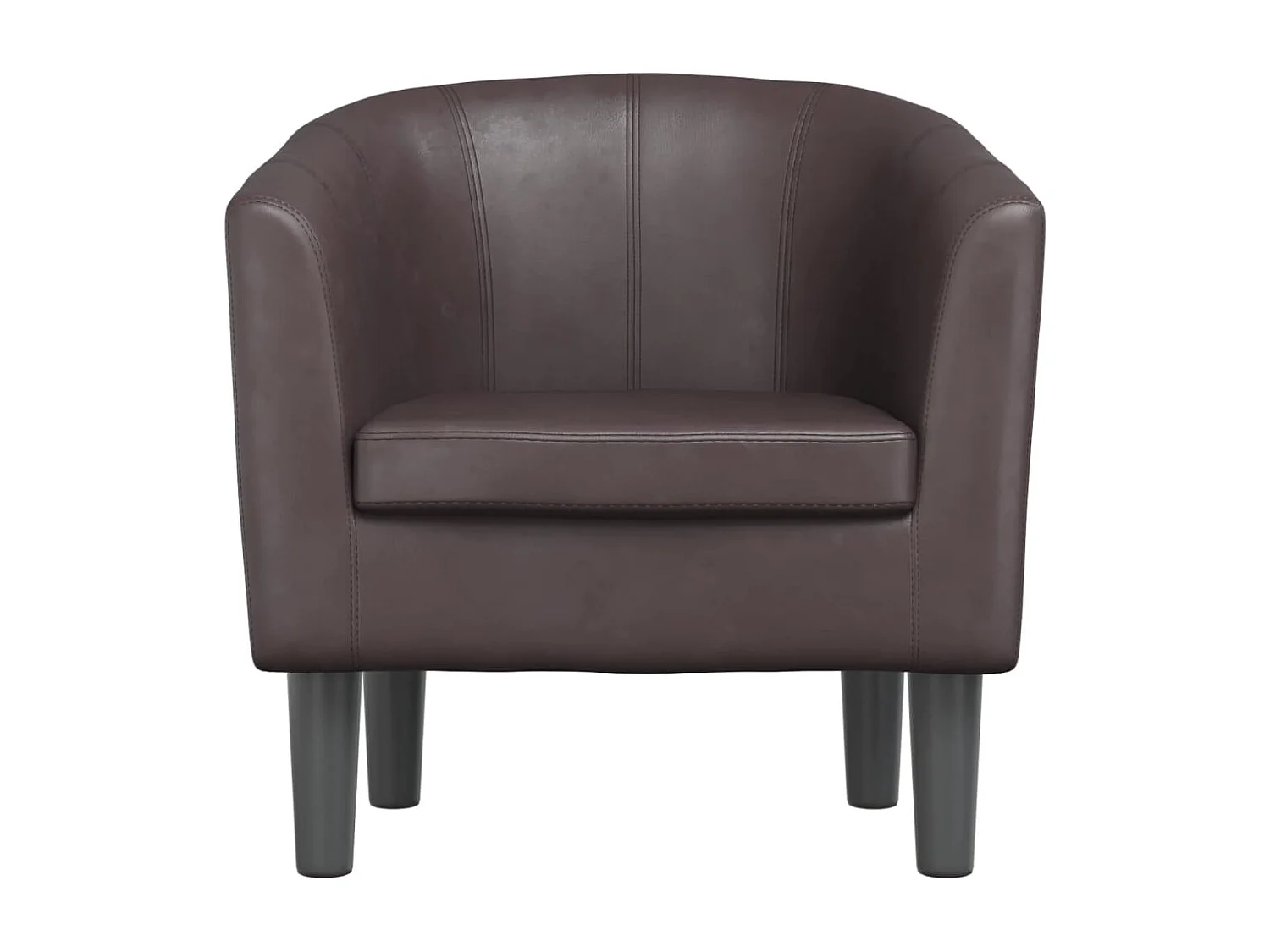Sillón de salón cuero sintético marrón SHL6168