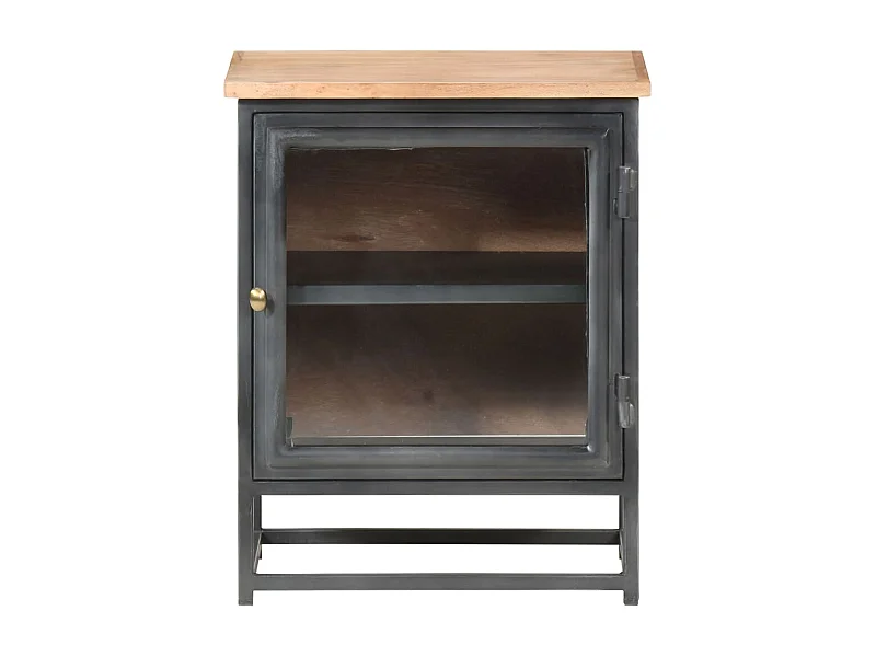 Mesita de noche | Mesilla de noche de madera maciza de acacia gris 40x30x50 cm