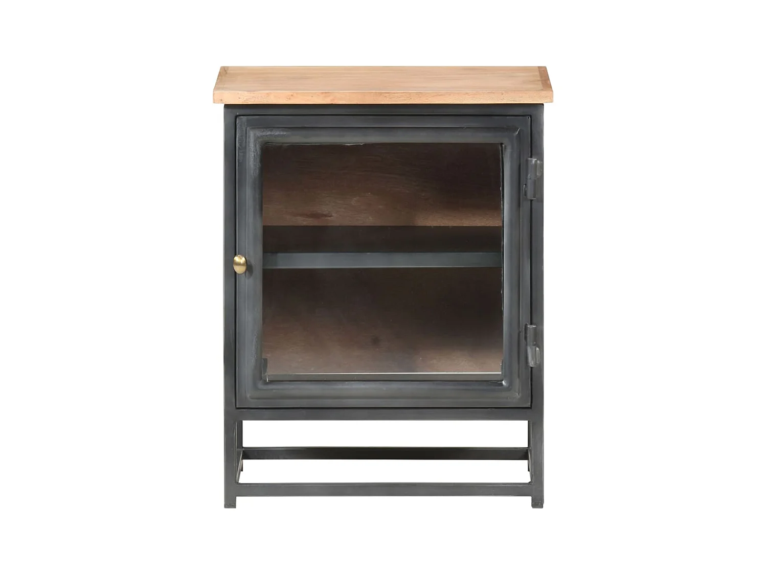 Mesita de noche | Mesilla de noche de madera maciza de acacia gris 40x30x50 cm