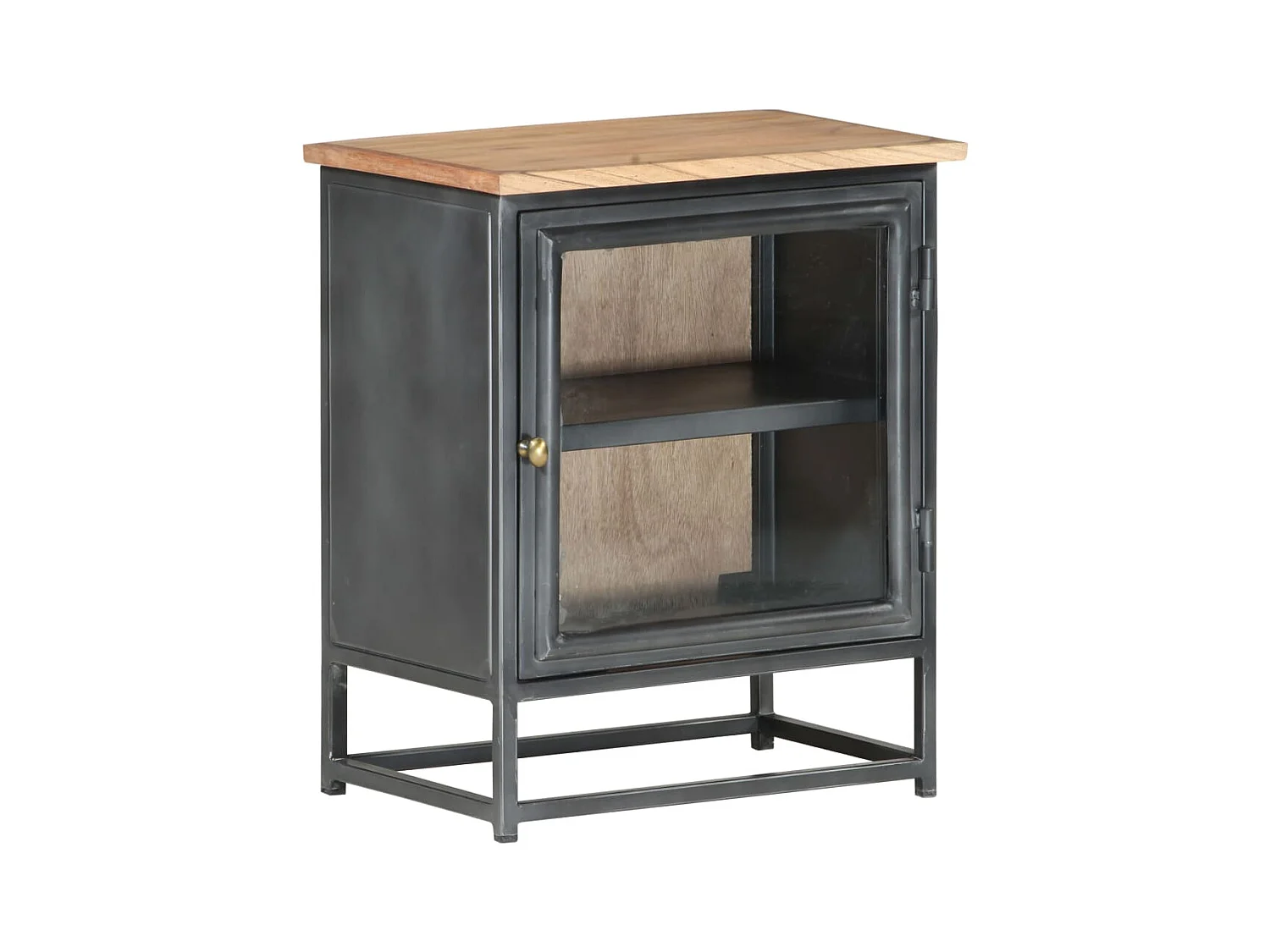 Mesita de noche | Mesilla de noche de madera maciza de acacia gris 40x30x50 cm