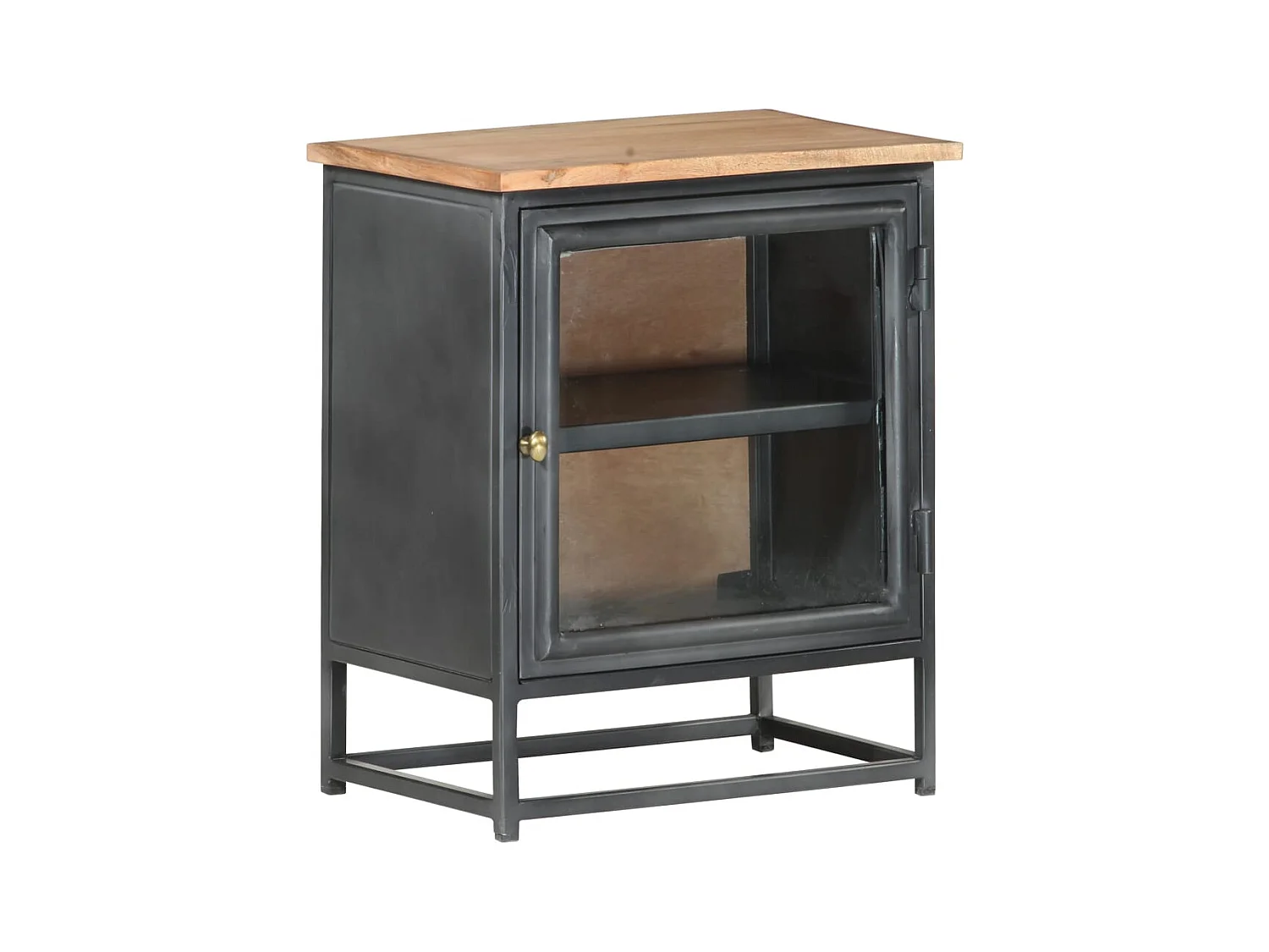 Mesita de noche | Mesilla de noche de madera maciza de acacia gris 40x30x50 cm