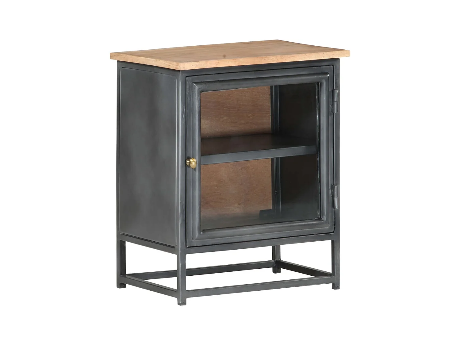 Mesita de noche | Mesilla de noche de madera maciza de acacia gris 40x30x50 cm