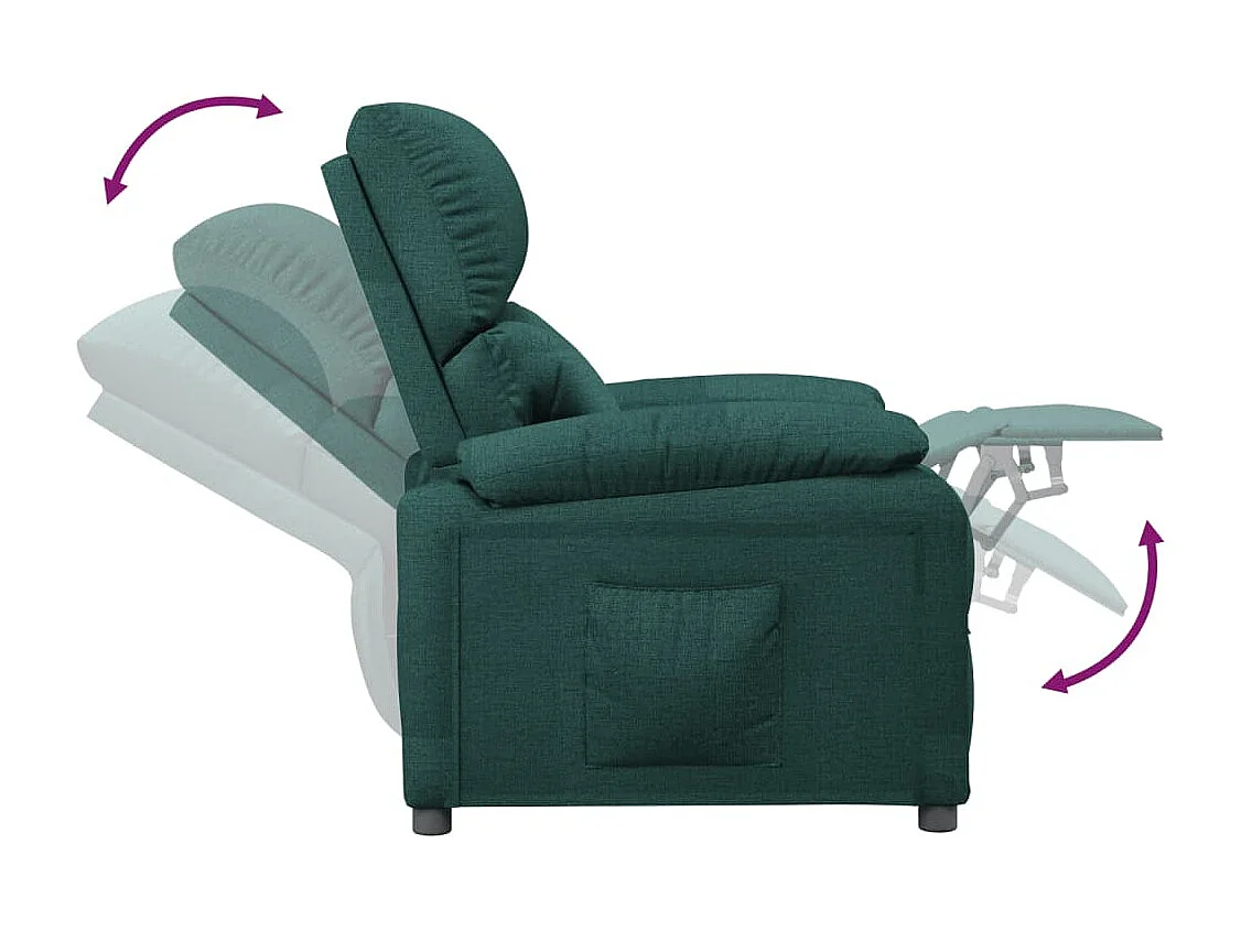 Fauteuil inclinable-Fauteuil de salon Vert foncé Tissu SHL2693