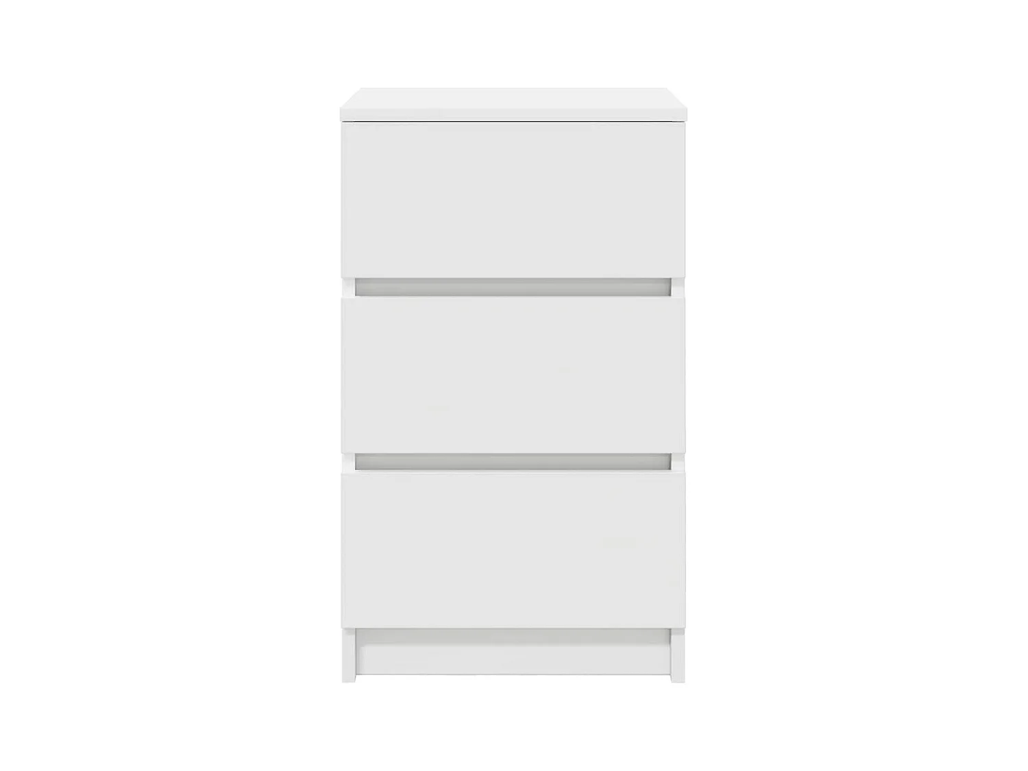 Pack 2 uds Mesilla de noche | Mesitas de noche con 3 cajones Blanco 39x35x65 cm