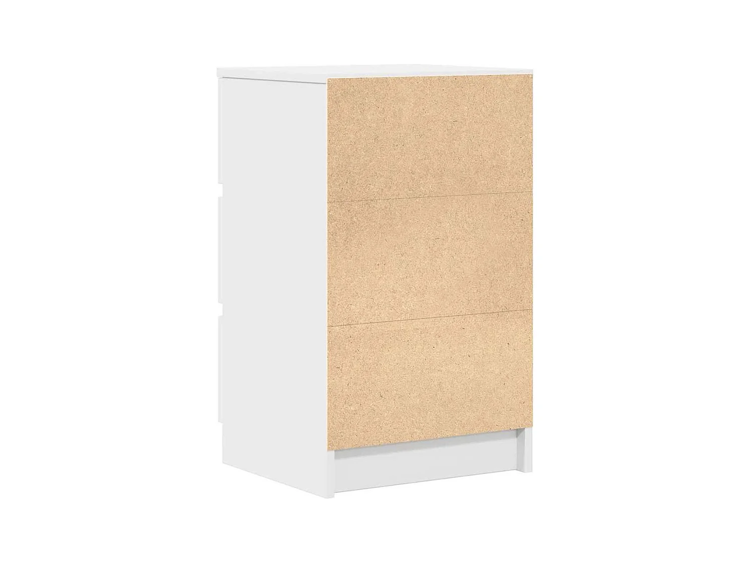 Pack 2 uds Mesilla de noche | Mesitas de noche con 3 cajones Blanco 39x35x65 cm