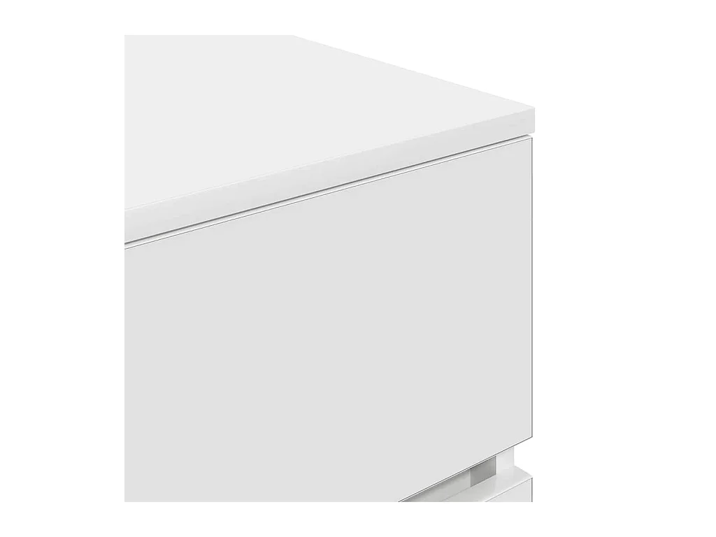 Pack 2 uds Mesilla de noche | Mesitas de noche con 3 cajones Blanco 39x35x65 cm