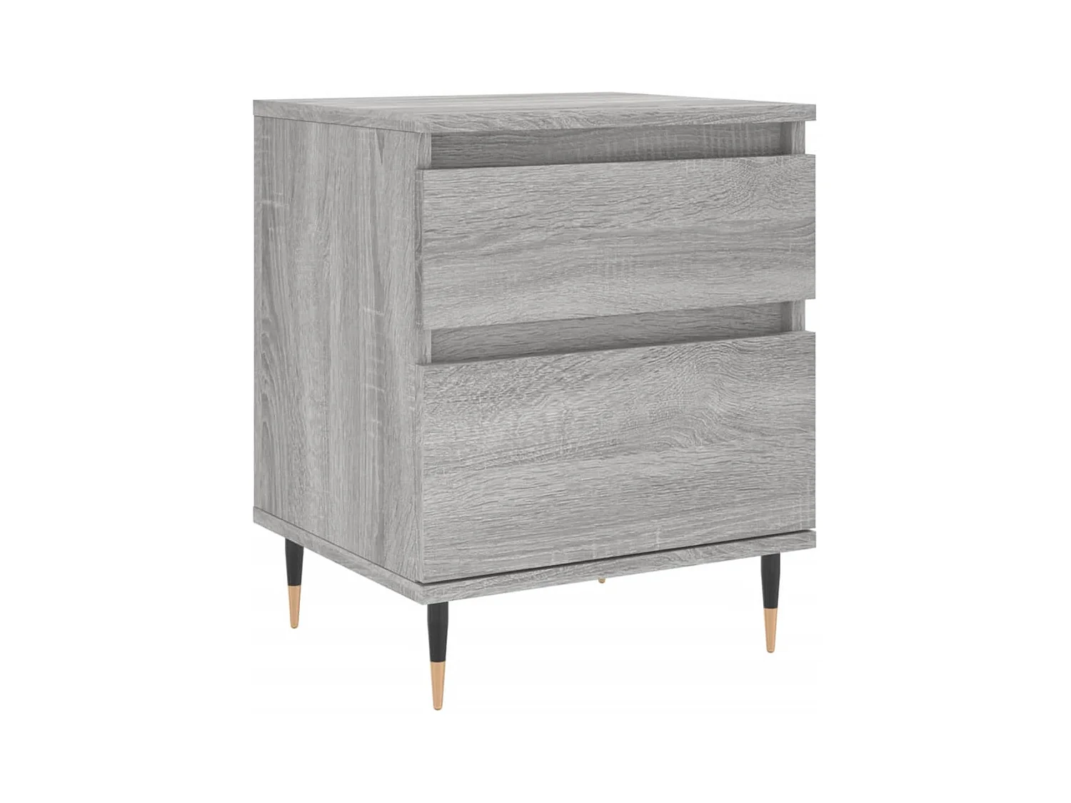 Mesita de noche | Mesilla de noche 2 uds. madera ingeniería gris Sonoma 40x35x50 cm