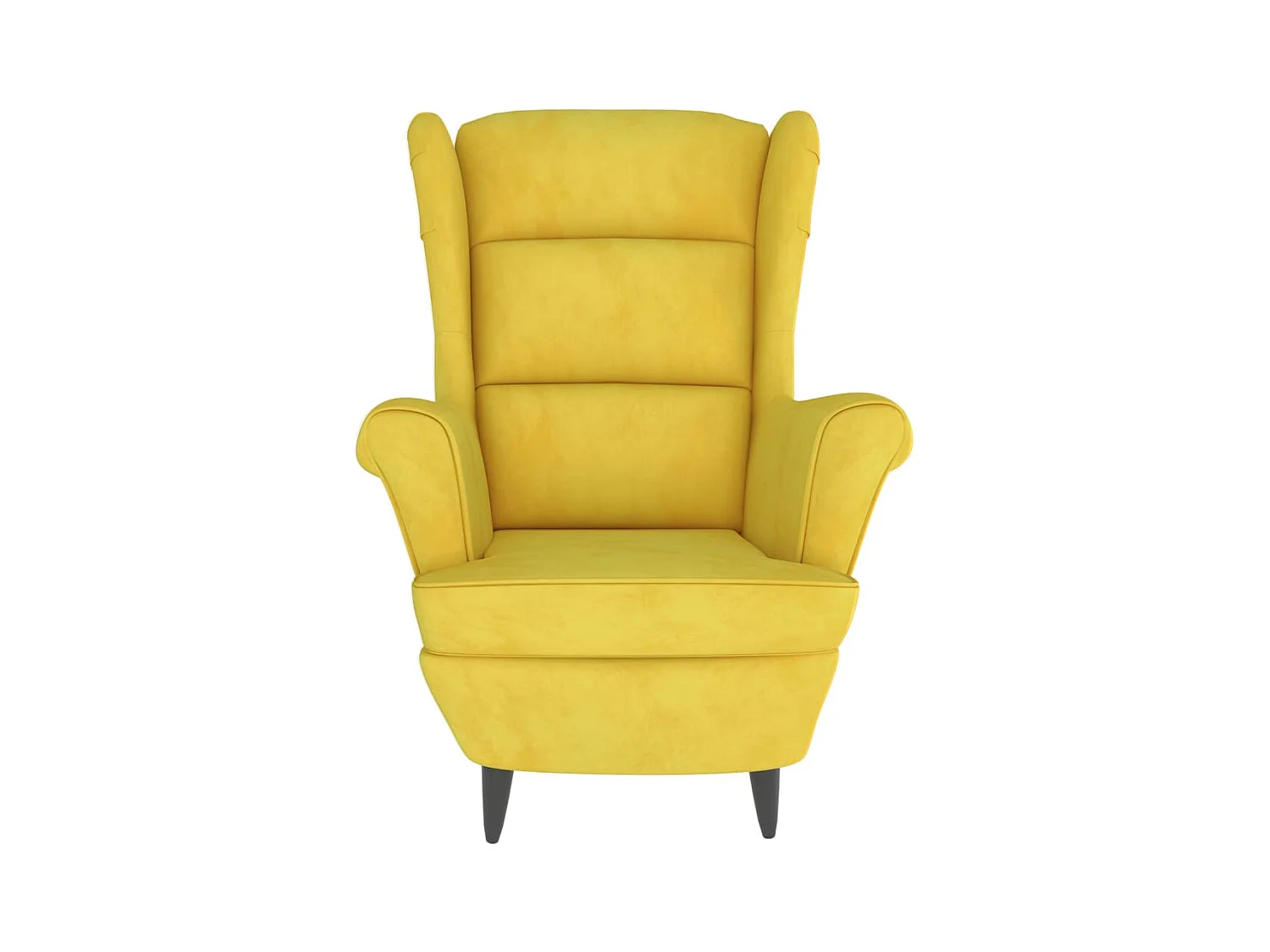 Sillón de salón | Silla | Sillón orejero con taburete terciopelo amarillo mostaza SHL8060
