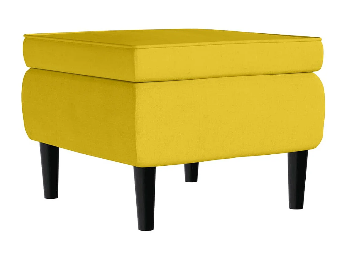 Sillón de salón | Silla | Sillón orejero con taburete terciopelo amarillo mostaza SHL8060