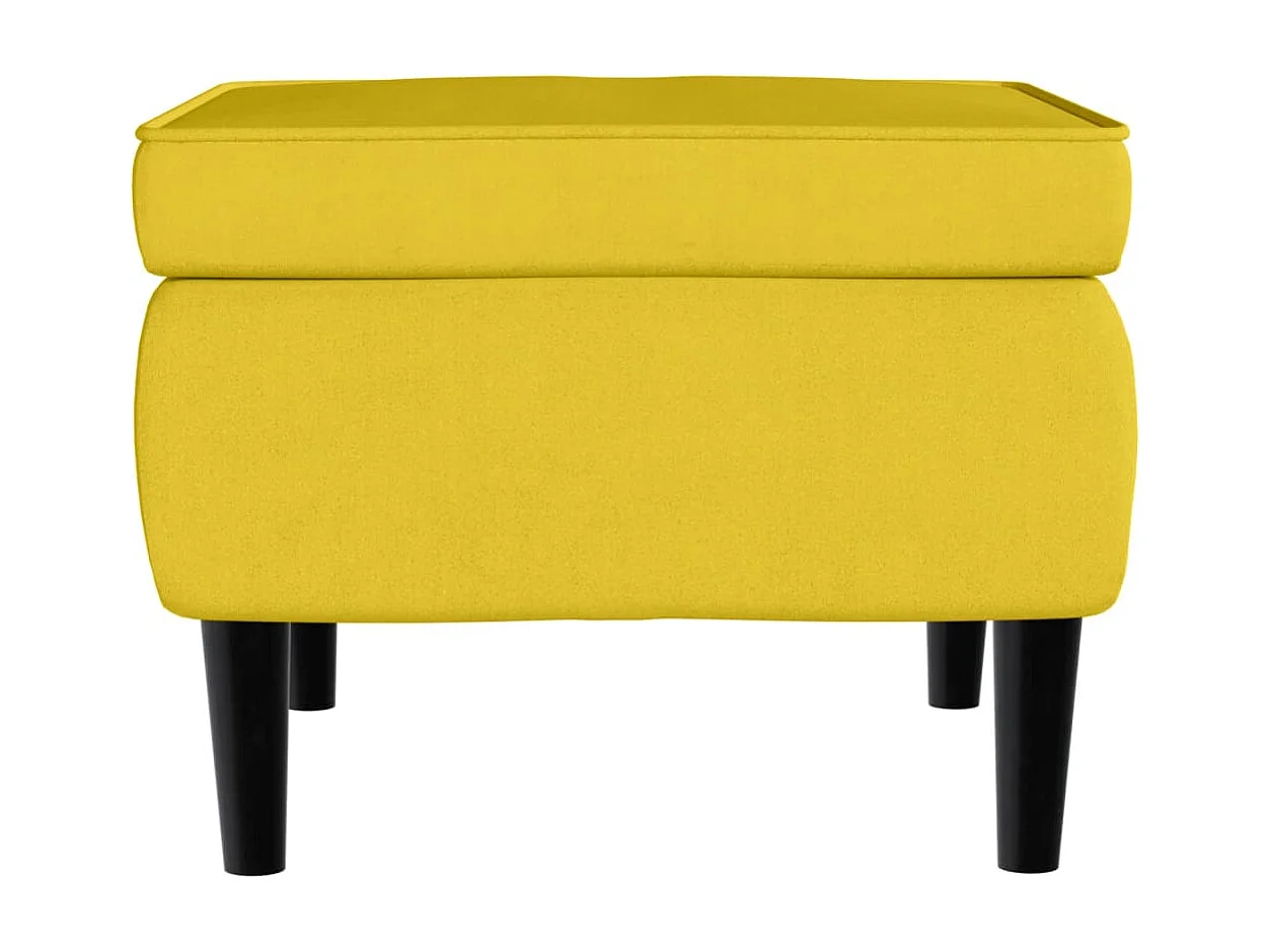 Sillón de salón | Silla | Sillón orejero con taburete terciopelo amarillo mostaza SHL8060