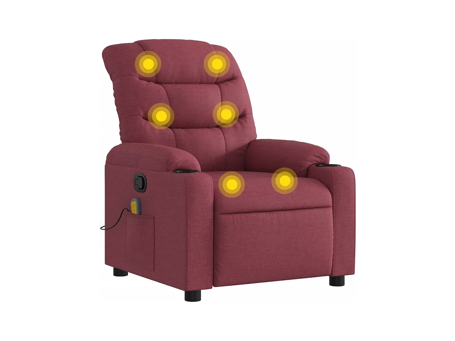 Fauteuil inclinable-Chaise de relax-Fauteuil de Massage Rouge bordeaux Tissu SHL4372