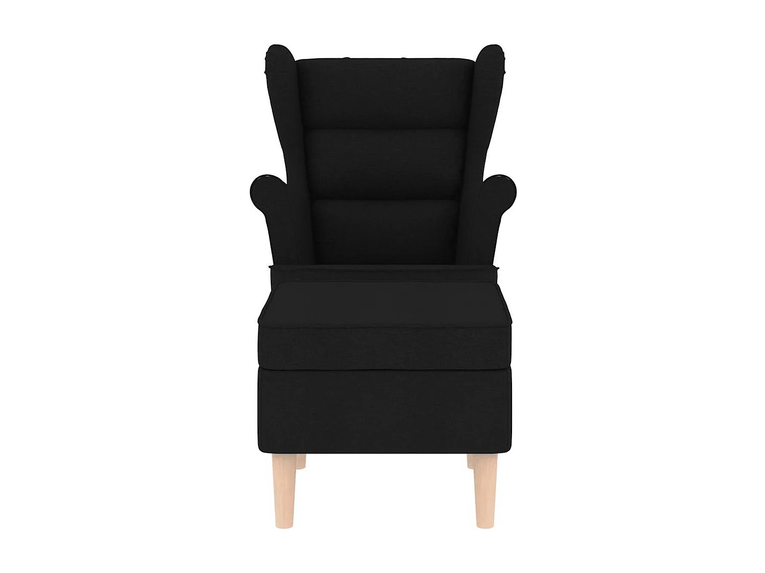 Sillón de salón | Silla de relax con reposapiés de tela negro SHL5319