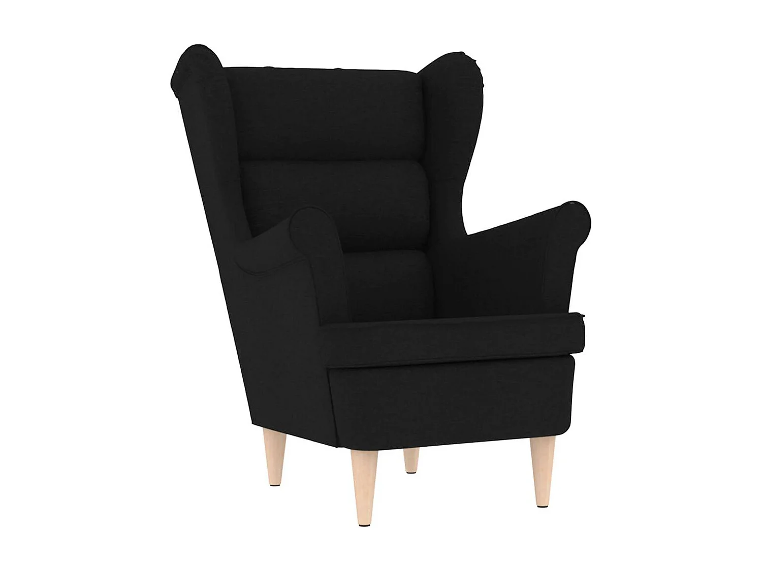 Sillón de salón | Silla de relax con reposapiés de tela negro SHL5319