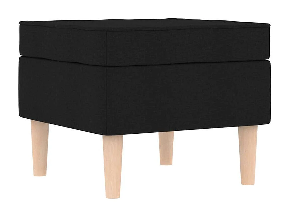 Sillón de salón | Silla de relax con reposapiés de tela negro SHL5319