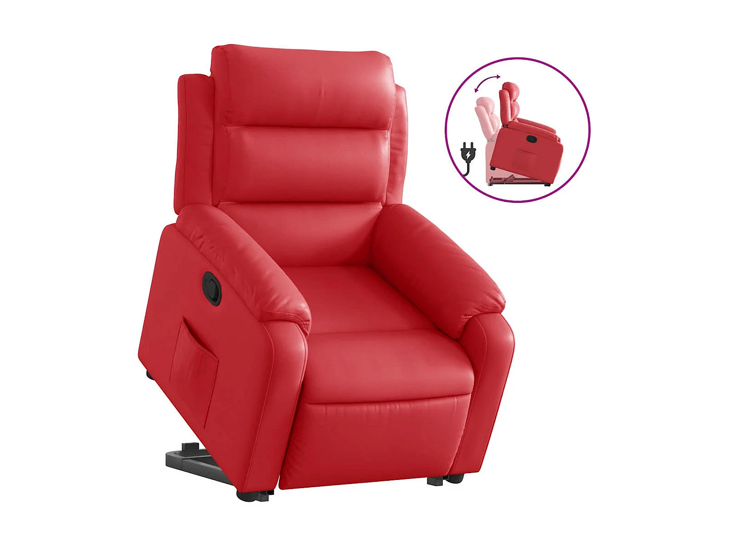 Fauteuil inclinable-Chaise de relax-Fauteuil salon Rouge Similicuir SHL5116