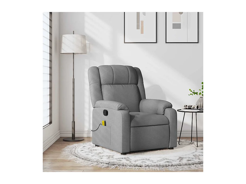 Fauteuil inclinable-Chaise de relax-Fauteuil de Massage gris clair tissu SHL1849