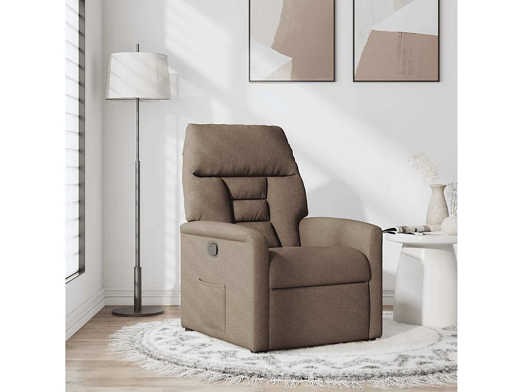 Relaxsessel | Lounge Sessel für Wohnzimmer Braun Stoff SHL77035