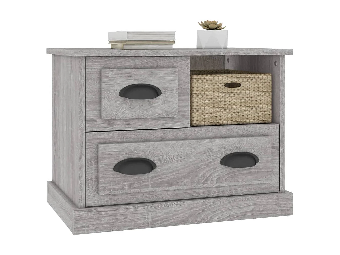Nachtkastje | Bijzettafel Modern | Opbergkastje 60x39x45 cm grijs sonoma eikenkleurig