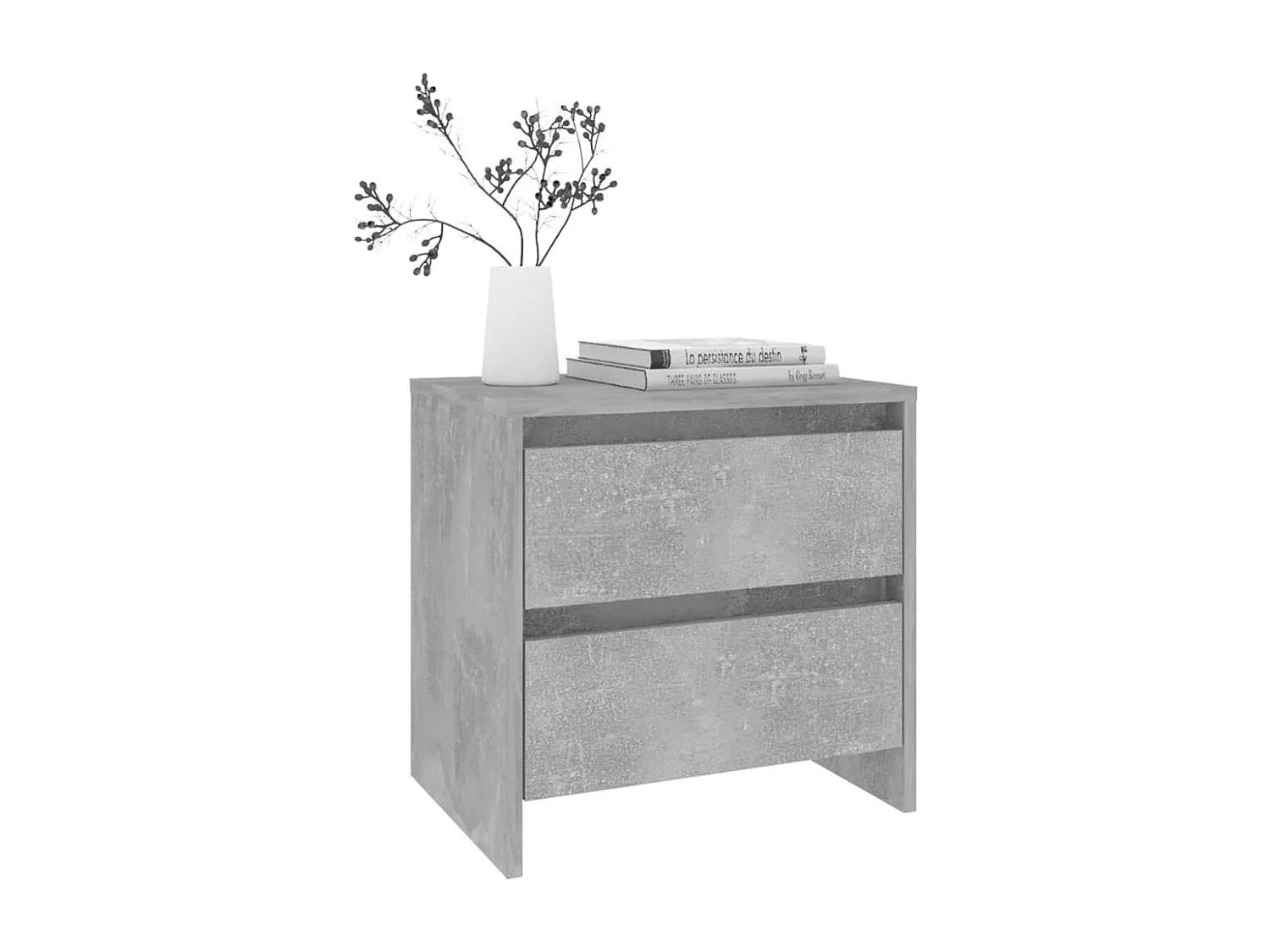 Table de chevet-Petite Table d'appoint gris béton 45x34,5x44,5 cm bois d’ingénierie