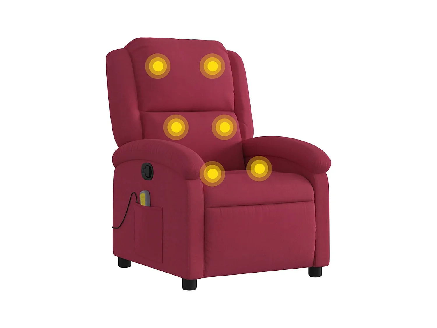 Fauteuil inclinable-Chaise de relax-Fauteuil de Massage rouge bordeaux velours SHL1124