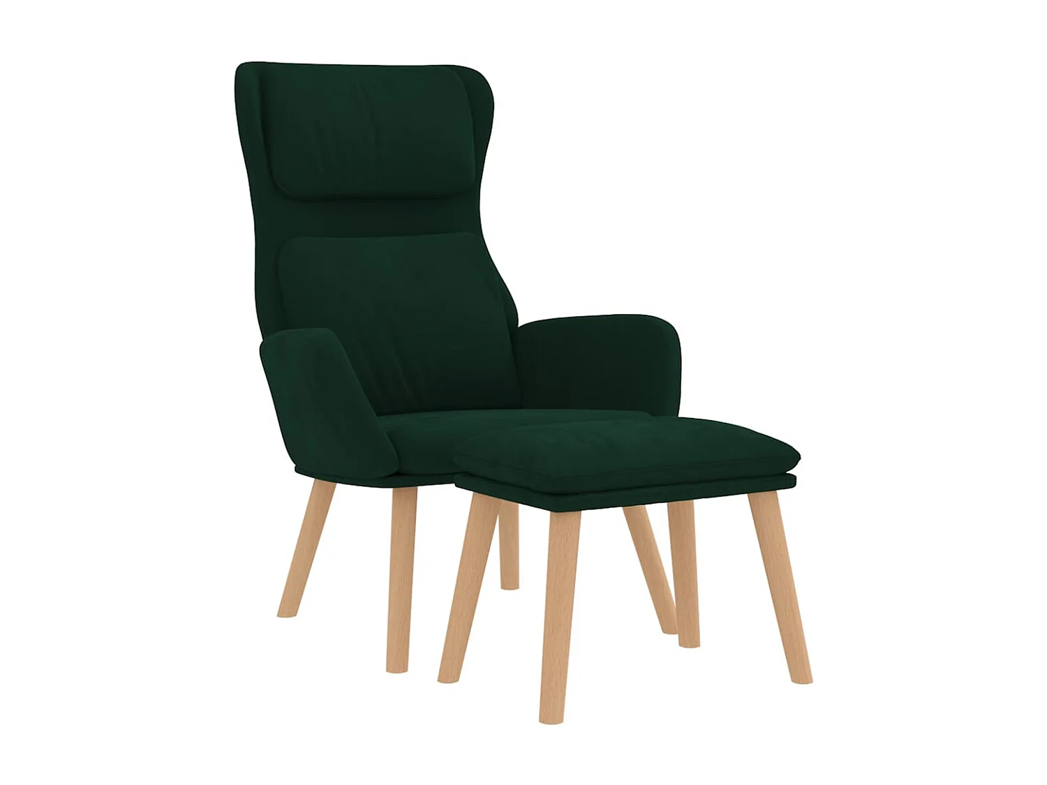Sillón de relax | Silla de relax con taburete terciopelo verde oscuro SHL3475