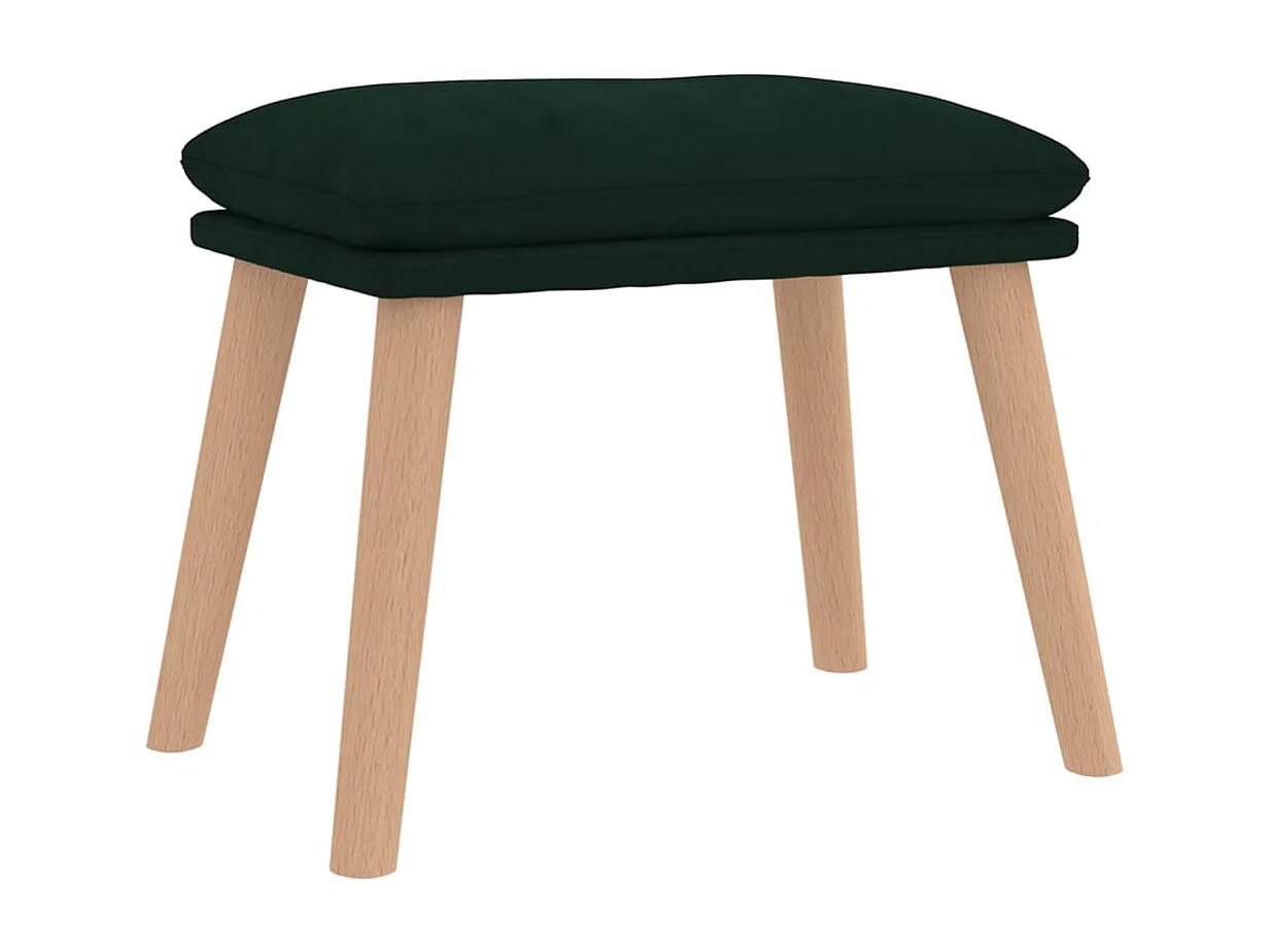 Sillón de relax | Silla de relax con taburete terciopelo verde oscuro SHL3475