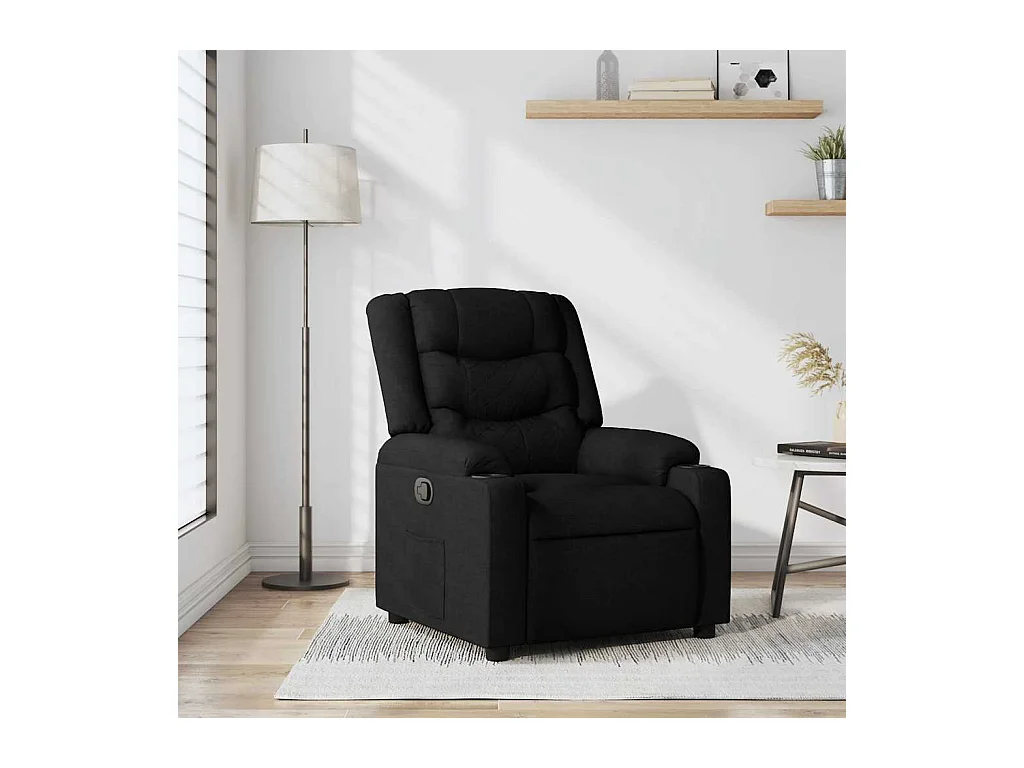 Fauteuil inclinable-Chaise-Fauteuil salon Noir Tissu SHL3908