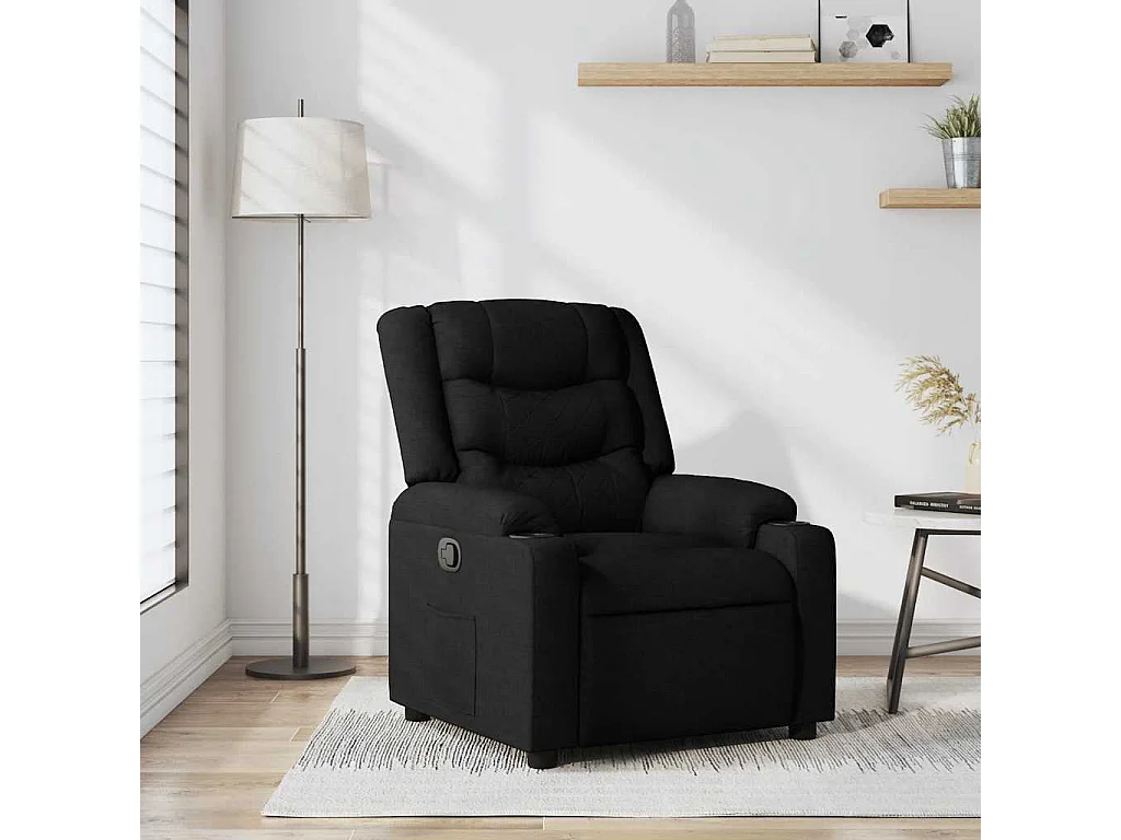 Relaxsessel | Lounge Sessel für Wohnzimmer Schwarz Stoff SHL86456