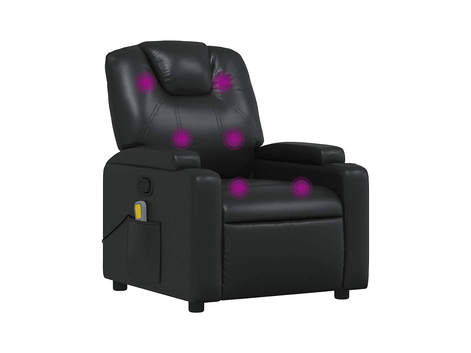 Fauteuil inclinable-Chaise de relax-Fauteuil de Massage Noir Similicuir SHL2450
