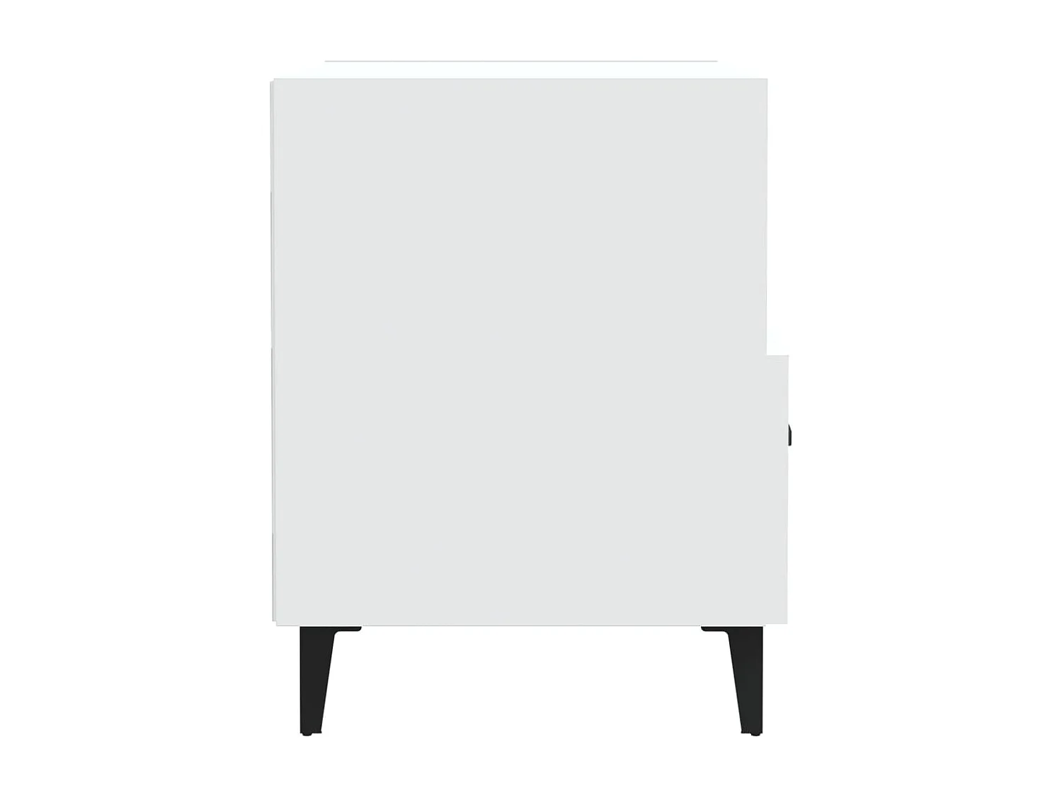 Table de Chevet Étroite-Tables d'appoint 2 pcs avec Compartiments ouverts Blanc Bois d'ingénierie