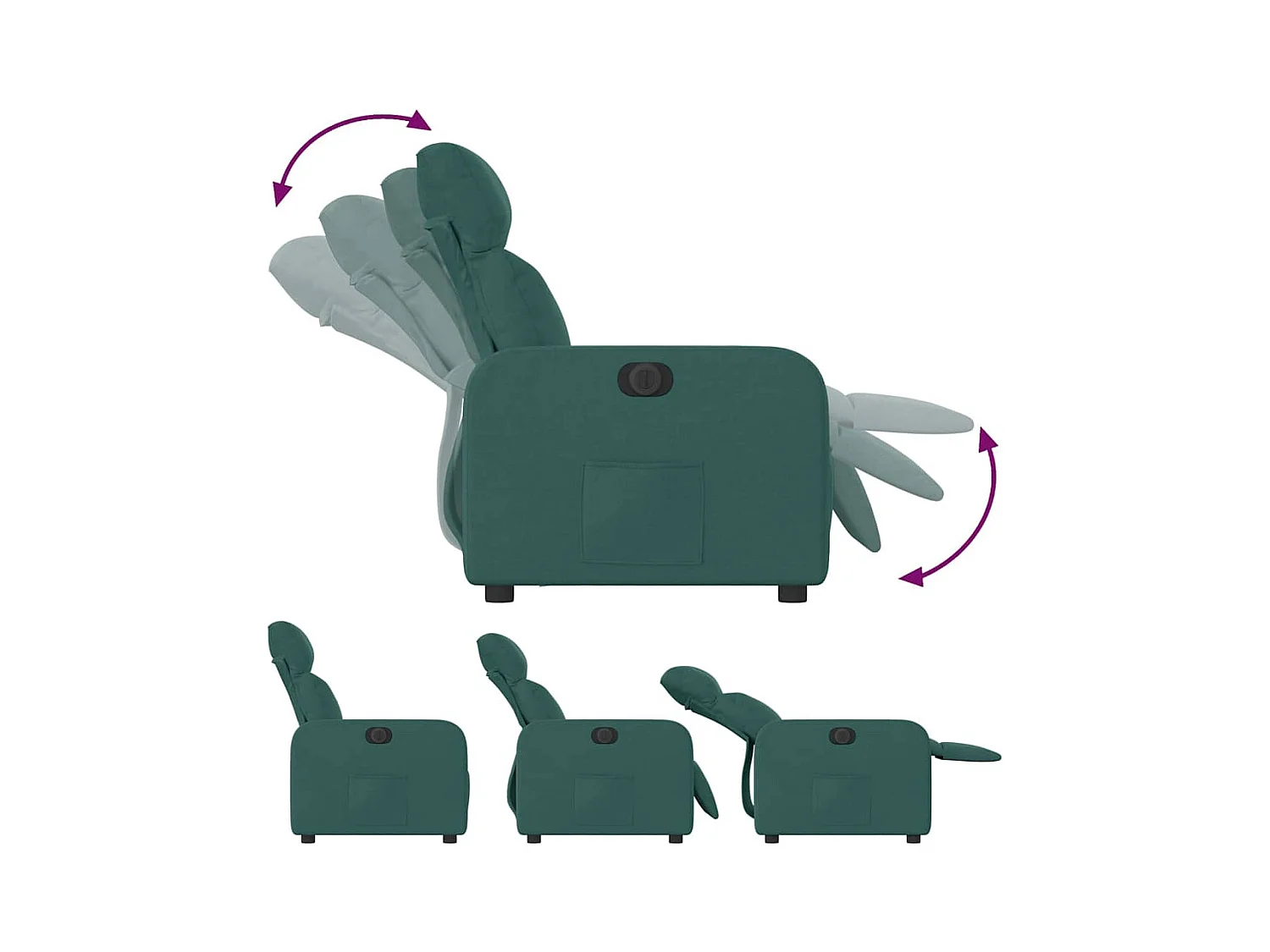 Sillón de relax | Silla | Sillón reclinable eléctrico tela verde oscuro SHL7429