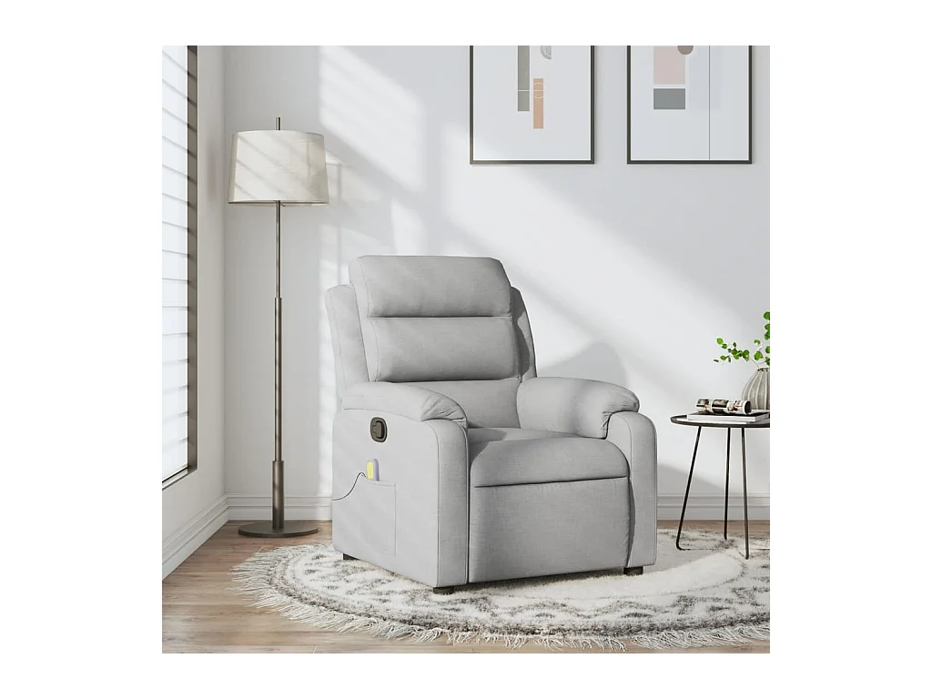 Fauteuil inclinable-Chaise de relax-Fauteuil de Massage gris clair tissu SHL4951