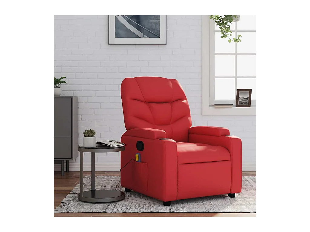 Sillón de salón | Silla | Sillón de masaje reclinable cuero sintético rojo SHL7062