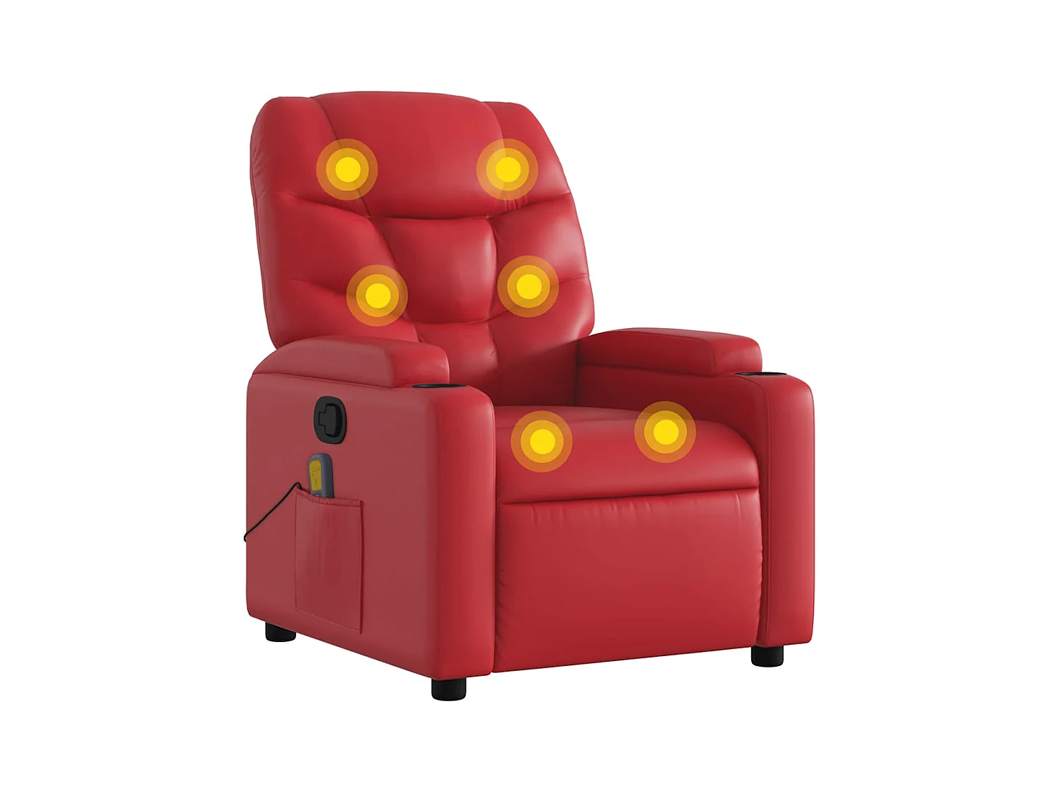 Fauteuil inclinable-Chaise de relax-Fauteuil de Massage rouge similicuir SHL4897