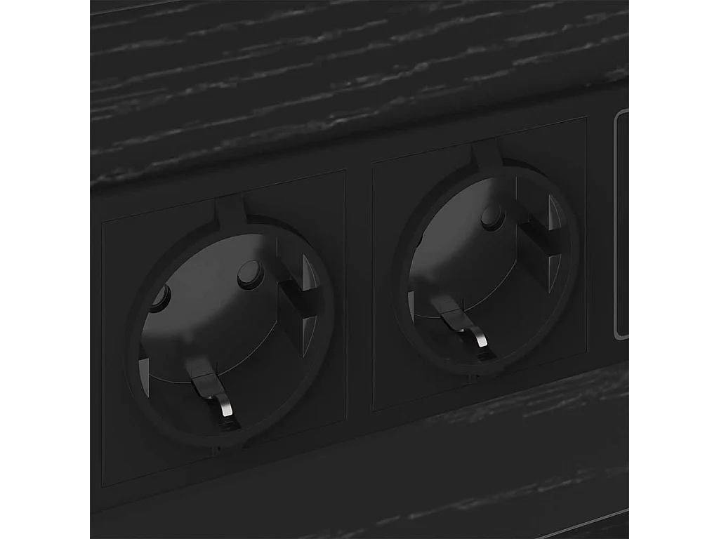 Nachttisch 2er Set-Beistelltisch Schwarz Eichen-Optik 40 x 31 x 60 cm SHL56465