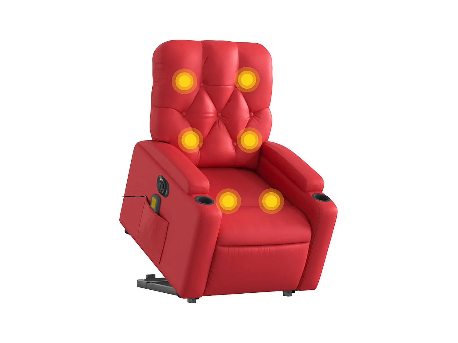 Fauteuil inclinable électrique-Chaise-Fauteuil de Massage rouge similicuir SHL2871