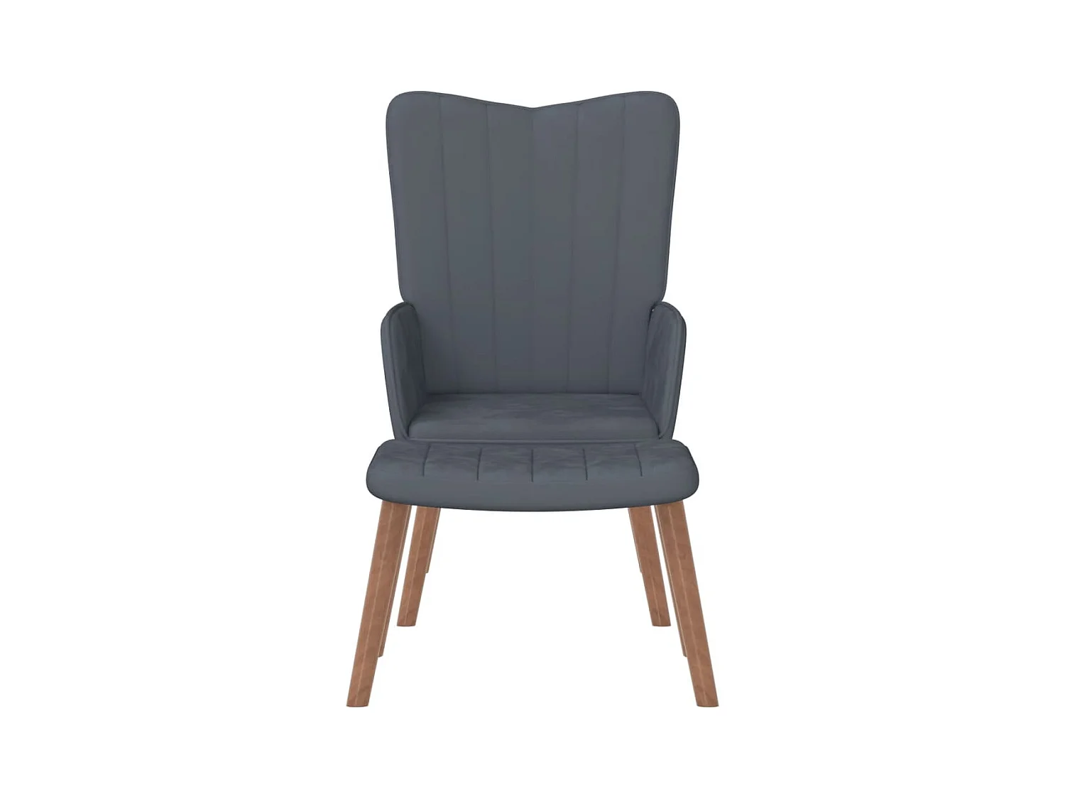 Sillón de relax | Silla de relax con taburete terciopelo gris oscuro SHL5476